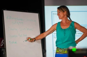 Dr. Bethany Bilodeau providing a behavioral training